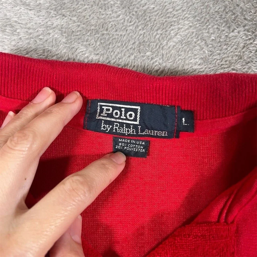 Polo Ralph Lauren Polo Terry Shirt Men's Red Size Large Short Sleeve‎ Casual USA